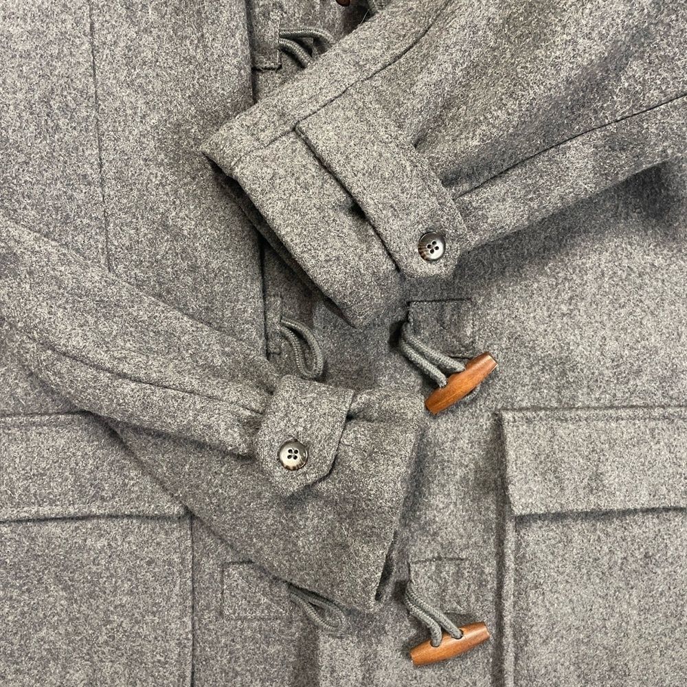 Girl's Children's Place Grey Hooded Duffle Winter Coat wool blend. Toggle jacket - Picture 15 of 16